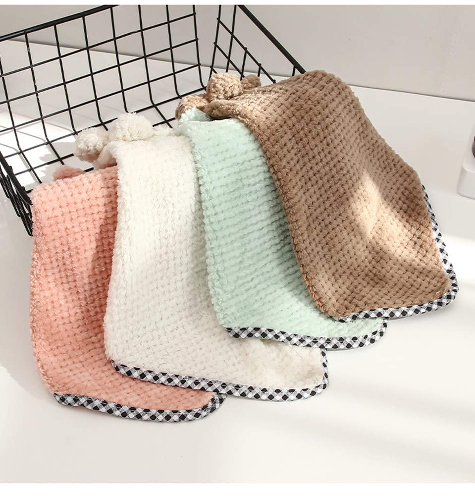 Ivymei 4Pack Microfiber Hand Towels, Kitchen Hand Towels with Loop,Bathroom Hand Towels Hanging,Quick Dry Absorbent Microfiber Cleaning Cloths (4color)