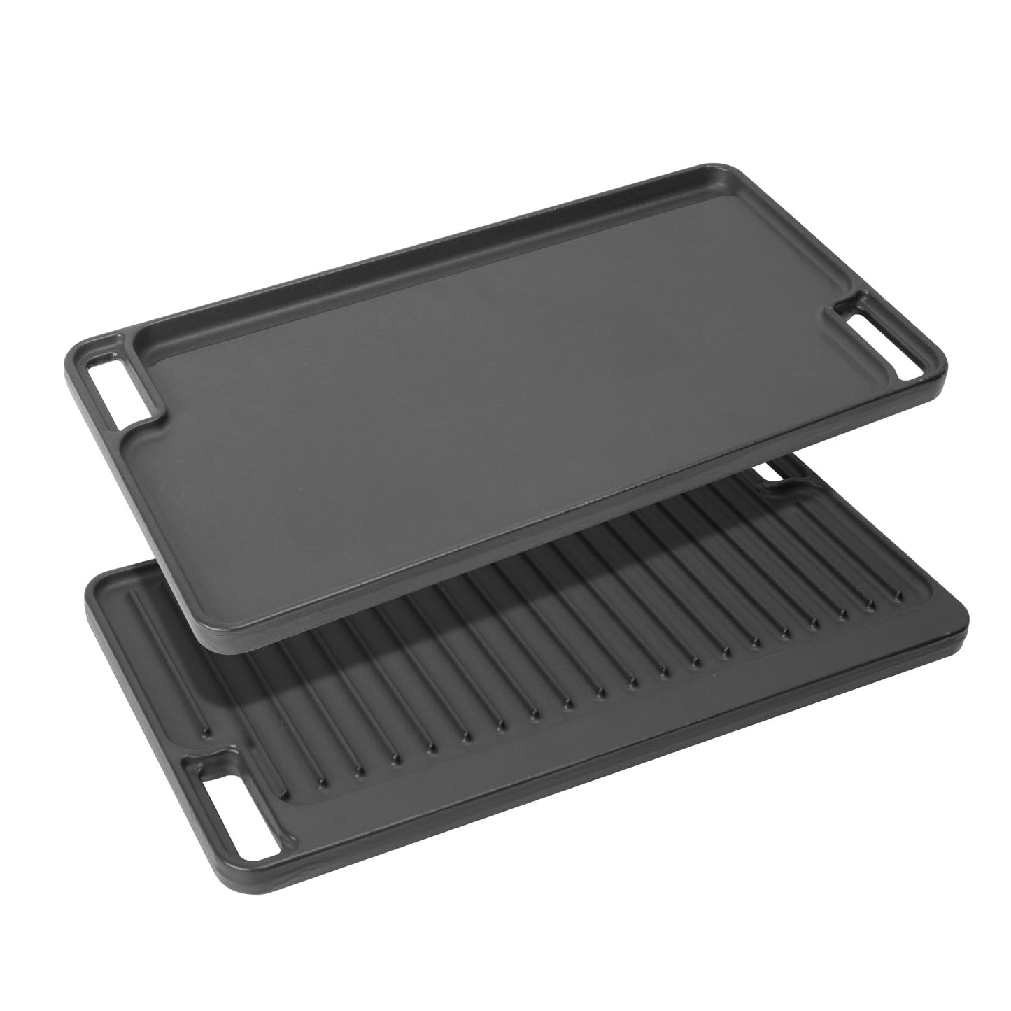 Cast Iron Griddle, Gas Stove Top Pan Heavy Duty Reversible Cooking Griddle for Grill, Camping, Indoor and Outdoor Cooking- 16.75" x 9.5"