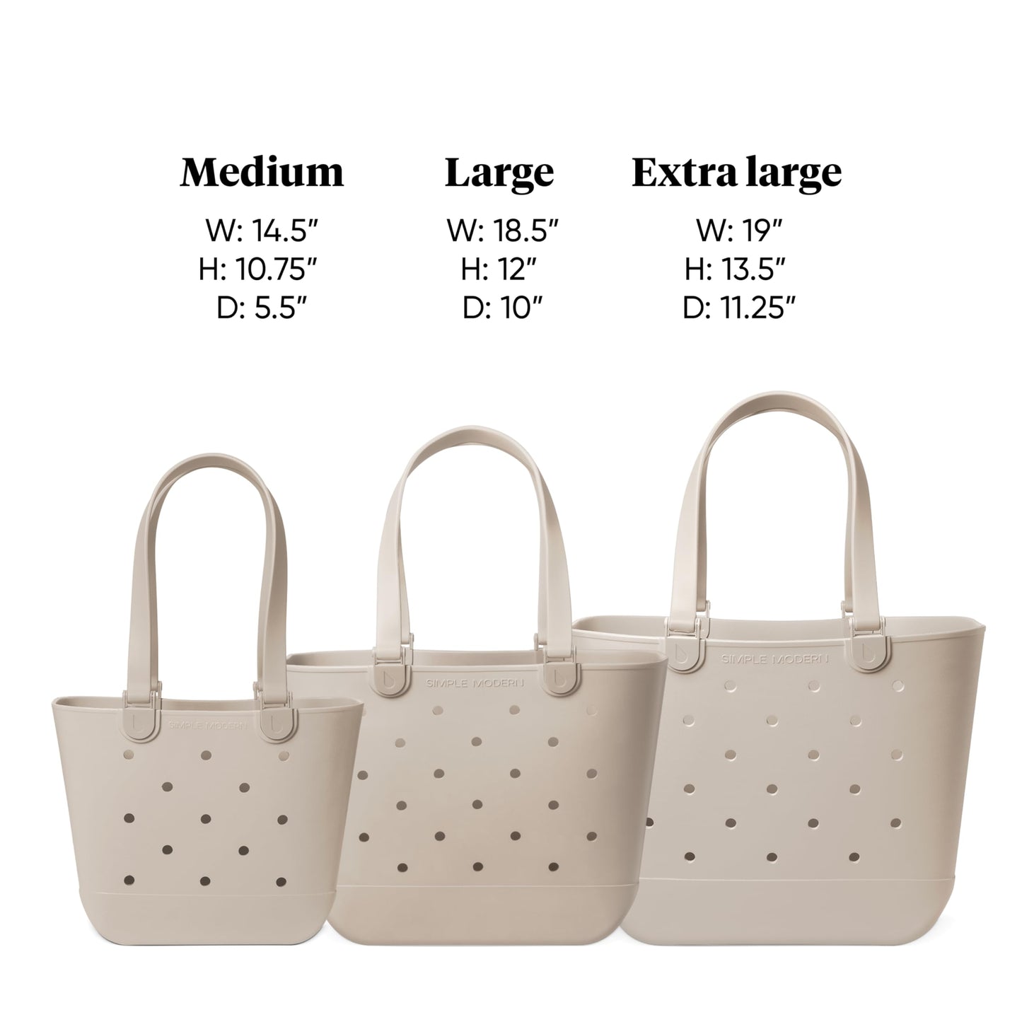 Simple Modern Beach Bag Rubber Tote | Waterproof Medium Tote Bag with Zipper Pocket for Beach, Pool Boat, Groceries, Sports | Getaway Bag Collection | Cream