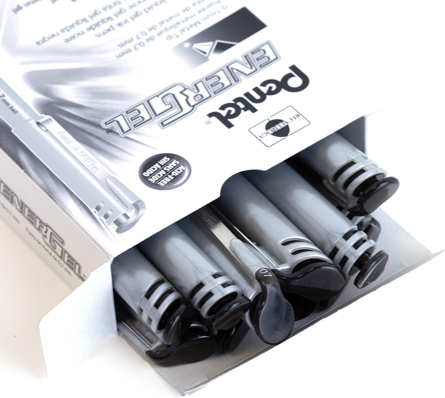 Pentel EnerGel Liquid Gel Rollerball Pen with Cap to Protect Pockets, Everyday Writing, Office Supplies, School Supplies, 0.7mm Medium Point, Black Ink, BL17-A, Box of 12