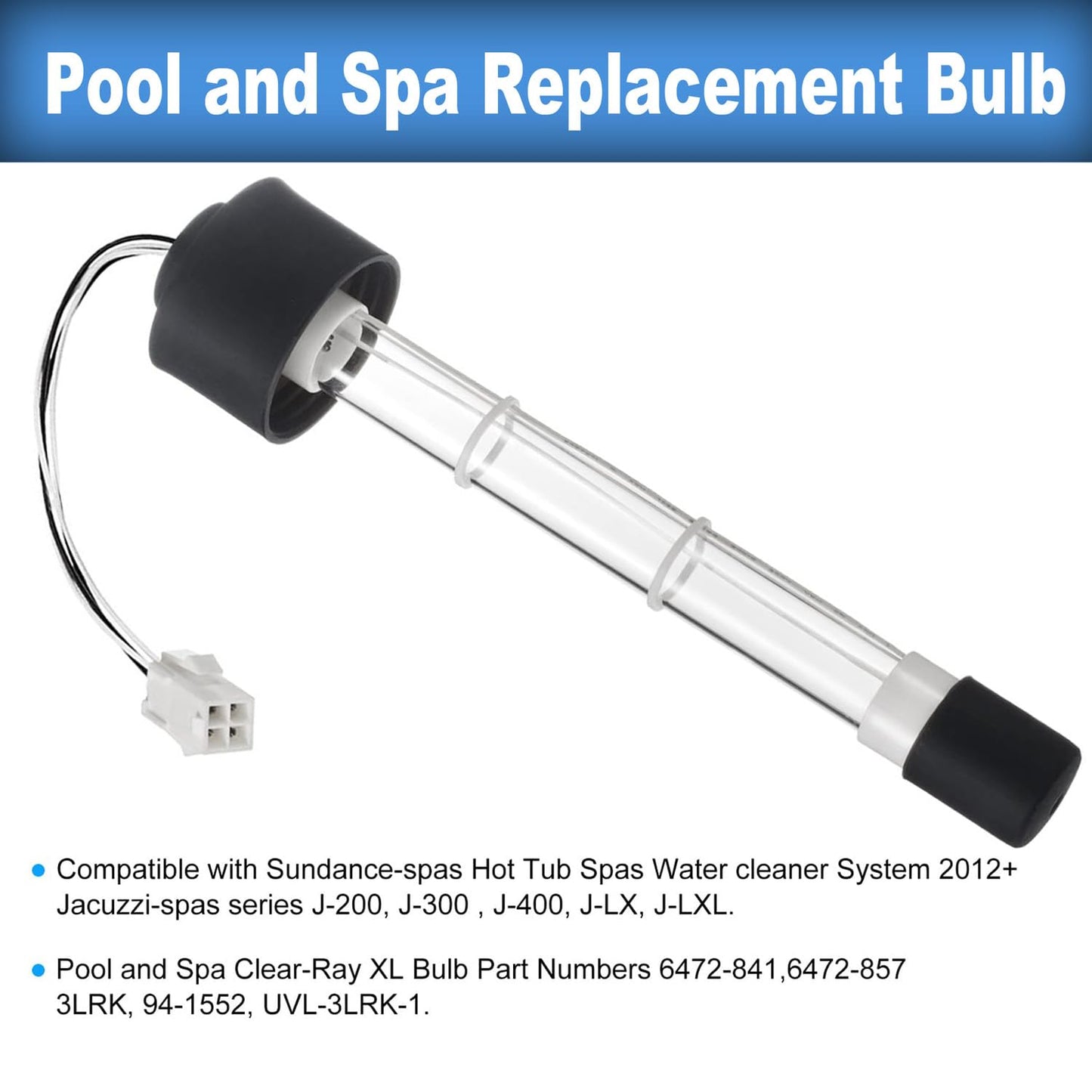 Clear Ray XL Replacement Bulb - ELEFOCUS 6472-841 Pool and Spa Bulb Replacement Compatible with Jacu-zzi and Sun-Dance Sundance Spas ClearRay Purification System (Set of 2)
