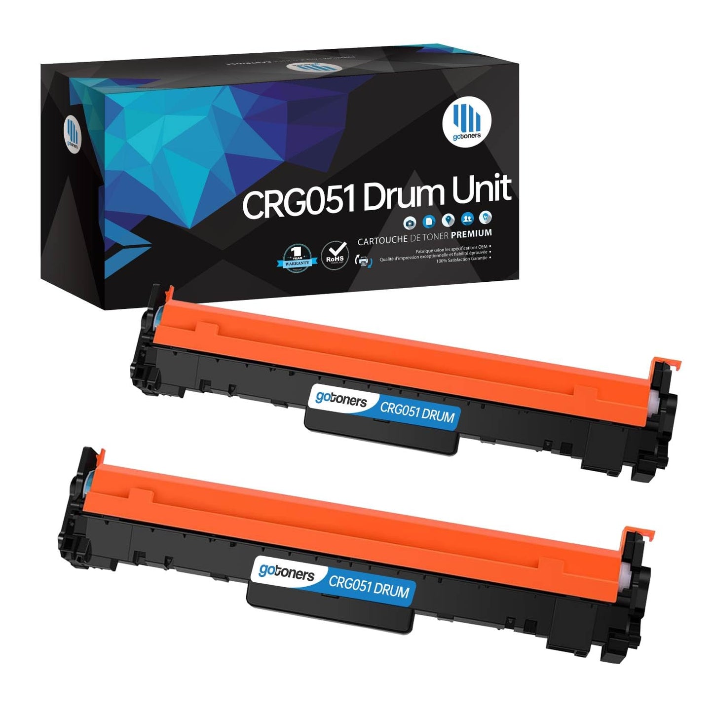 Gotoners Compatible Canon Drum Cartridge 051 051H Drum Unit 2170C001 (Black, 2-Pack) for Canon MF260 ii MF267dw ii MF269dw Printer 23000 Pages [Drum only, not Toner]