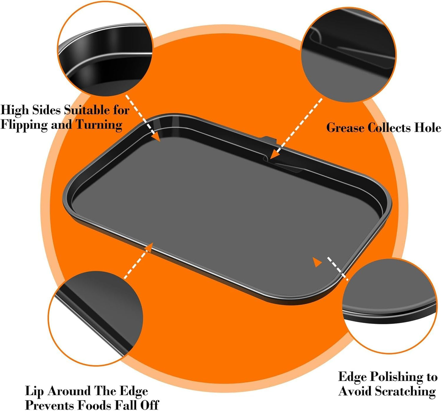 GRISUN Ceramic Coating Cast Iron Griddle Plate for Ninja Woodfire Pro XL, OG800 and OG900 Series, Outdoor Flat Top Griddle Plate,Griddle Pan