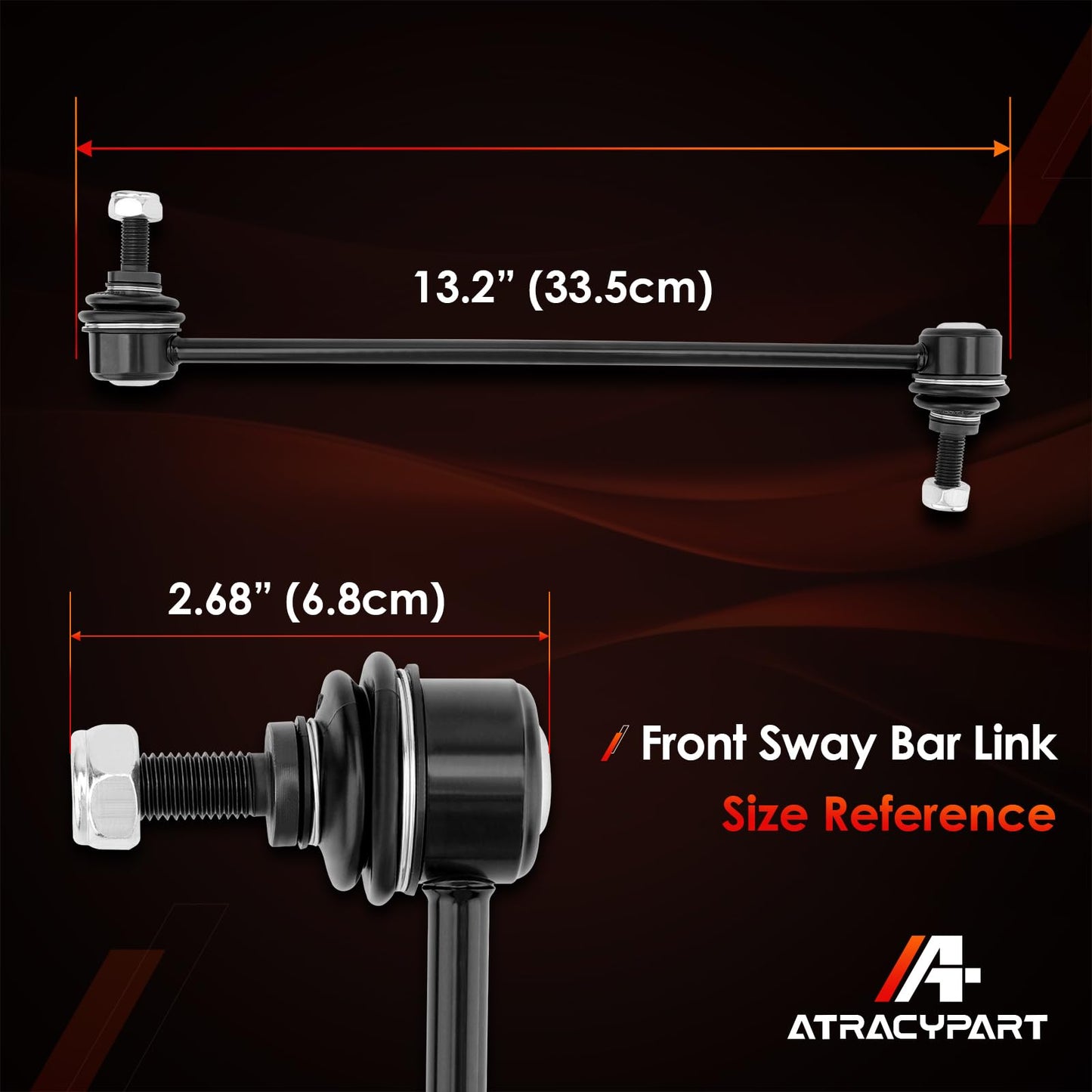 Front Sway Bar Stabilizer End Links Zinc-Nickel Alloy-Suspension Kit 2 PCS, Compatible With 2004-2019 Volvo XC60 C70 S40 C30 V50 C80 XC70, Ford Focus Escape C-Max & Mazda 3, Replaces#: K750554