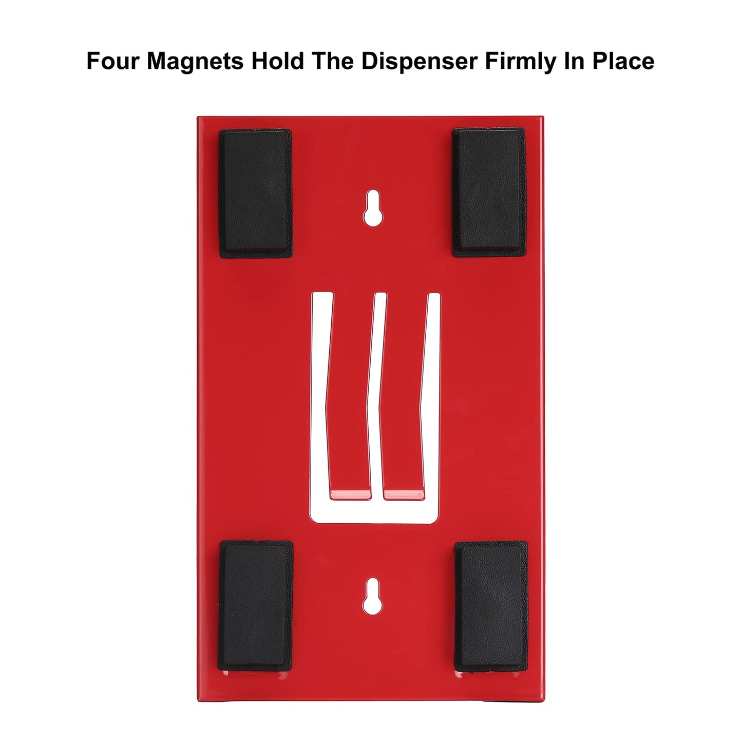 CASOMAN 2PCS Magnetic Glove/Tissue Dispenser, Black & Red, 8LBS Capacity, Glove Dispenser Wall Mount, Glove Box Holder, Glove Holder for Wall Mount, Magnetic Glove Box Holder