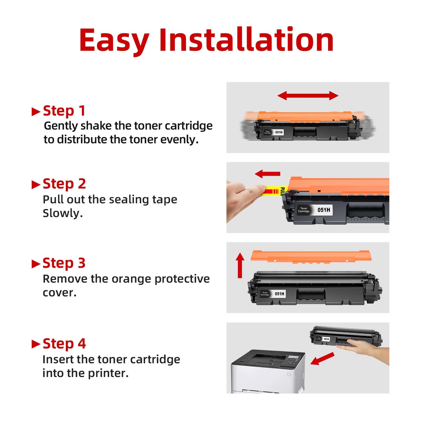 051H Toner Cartridge Replacement for Canon 051H 051 H CRG-051 H Toner Cartridge Work with Canon Imageclass MF263dn MF266dw MF267dw LBP162dw LBP161dn Printer Toner (Black, 2 Pack)