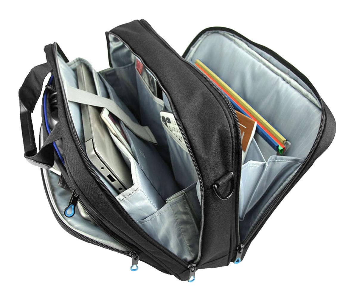 KROSER Laptop Bag 15.6 Inch Laptop Briefcase Laptop Messenger Bag Water Repellent Computer Case Laptop Shoulder Bag Durable Tablet Sleeve with RFID Pockets for Business/College/Women/Men-Black/Blue