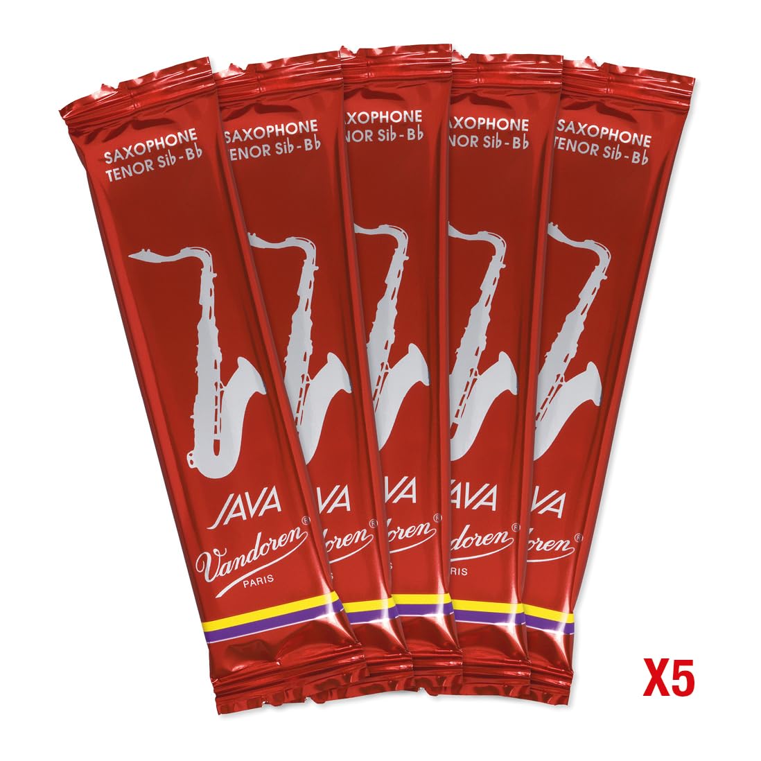 Vandoren Java Red Tenor Saxophone Reeds No. 2.5, Box of 5