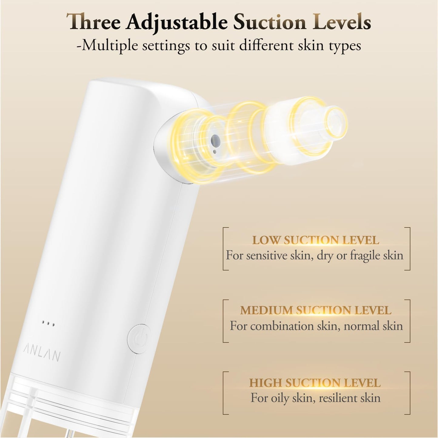 Blackhead Remover Pore Vacuum, Facial Pore Cleaner, Deep Cleansing & Rejuvenation with 2-in-1 Visible Water Tank (Wastewater Separation), Microbubble Blackhead Extractor, 3 Adjustable Suction Levels