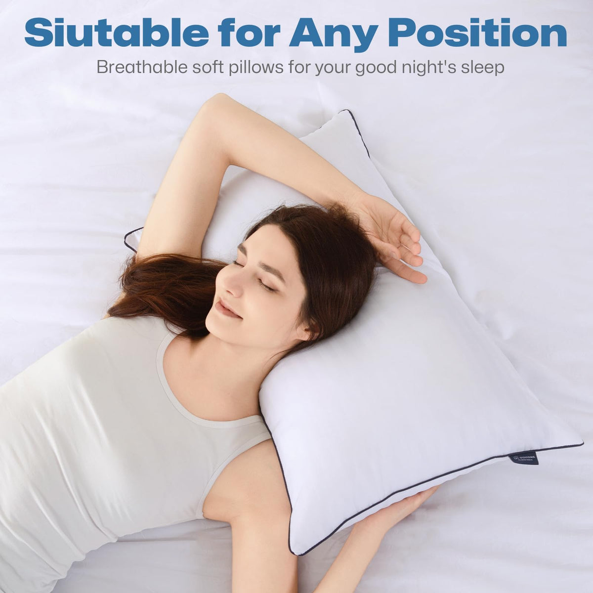 King Size Pillows Set of 4 - Bed Pillows for Sleeping 4 Pack, Cooling Supportive Hotel Pillows with Premium Soft Down Alternative Fill for Side Stomach and Back Sleepers