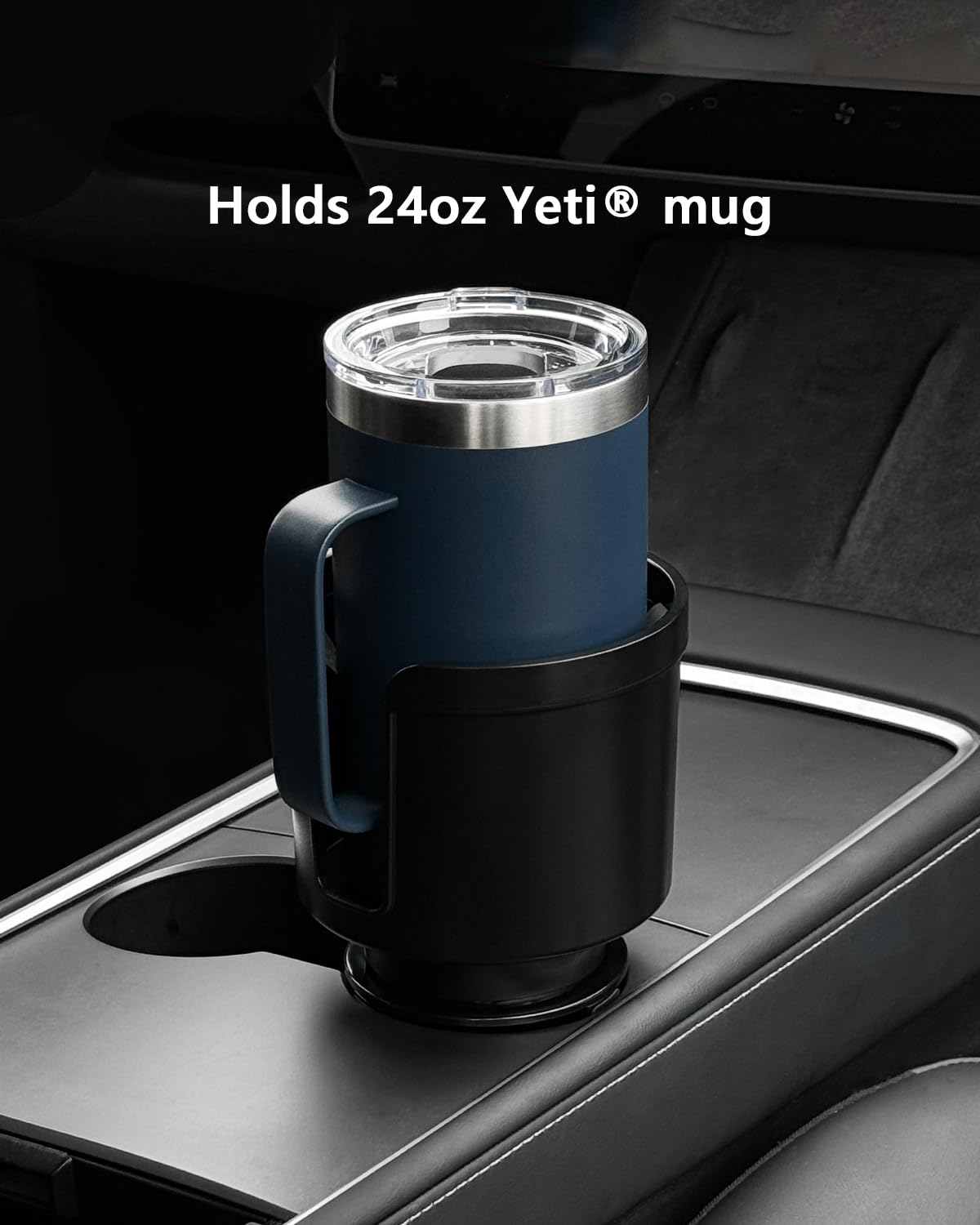 Upgraded Car Cup Holder Expander Adapter with Offset Adjustable Base, Compatible with Yeti 14/24/36/46oz Ramblers, Hydro Flasks 32/40oz, Other Large Bottles Mugs in 3.4"-4.0", 2 Pack