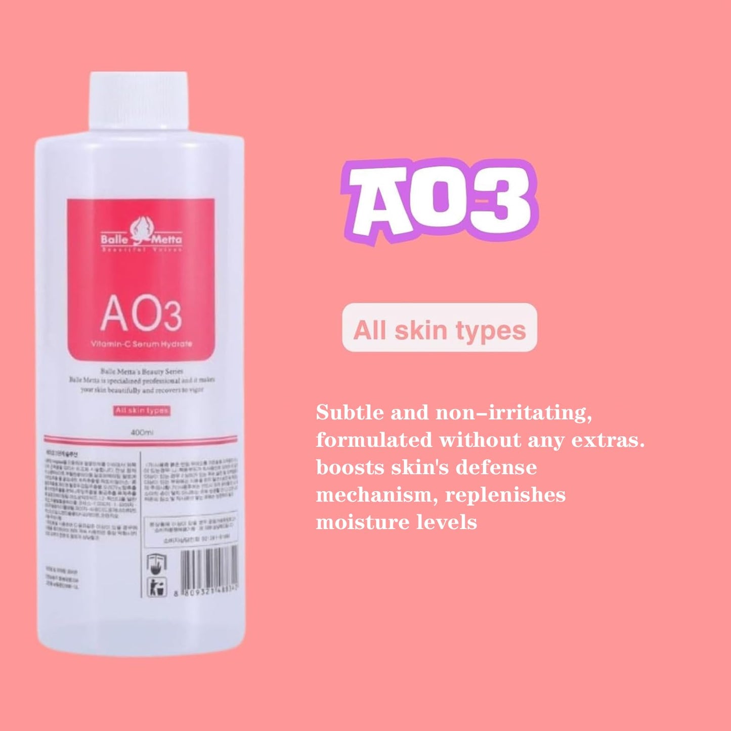 AS1 SA2 AO3 Aqua Peeling Solution for Machine of SPA Salon, Small Bubble Hydration Facial Solution Serums for Facial Cleansing, Face Skin Care, Hydrating 400ml (3 Bottles)