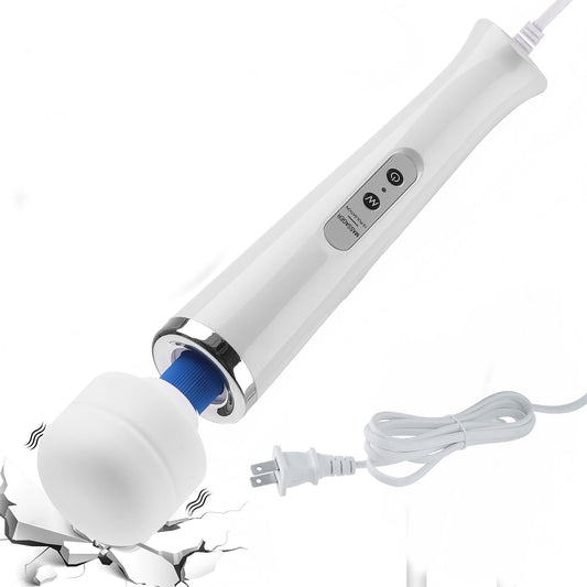 AEVEONE Personal Massage Device - Handheld Vibration Massager - Powerful Wired Wand - Best for Travel - Magic Stress Away - Perfect on Back Legs Hand Pains and Sports Recovery - White