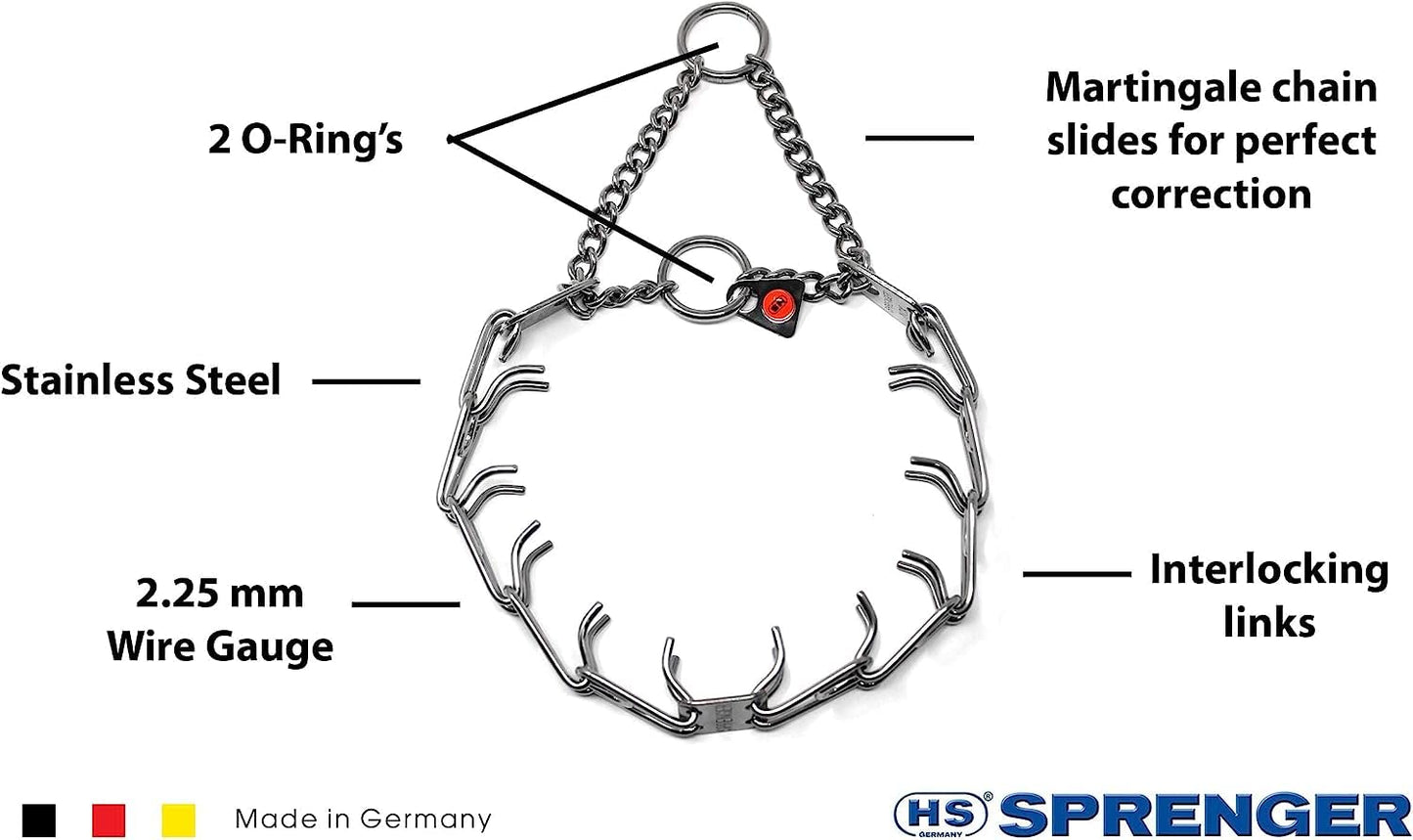 Herm Sprenger 1.5mm Micro Prong Collar for Dog Training | Micro Prong Stainless Steel Ultra-Plus Dog Collar | Training Collar for Extra Small Dogs | Made in Germany - (1.5 mm, (Neck Size Up to 9"))