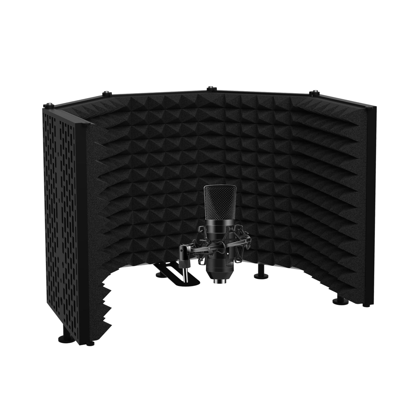Geynnple Microphone Isolation Shield – Foldable & Adjustable Soundproof Panel for Recording, Podcasting, Vocal Booth, Studio & Home Use