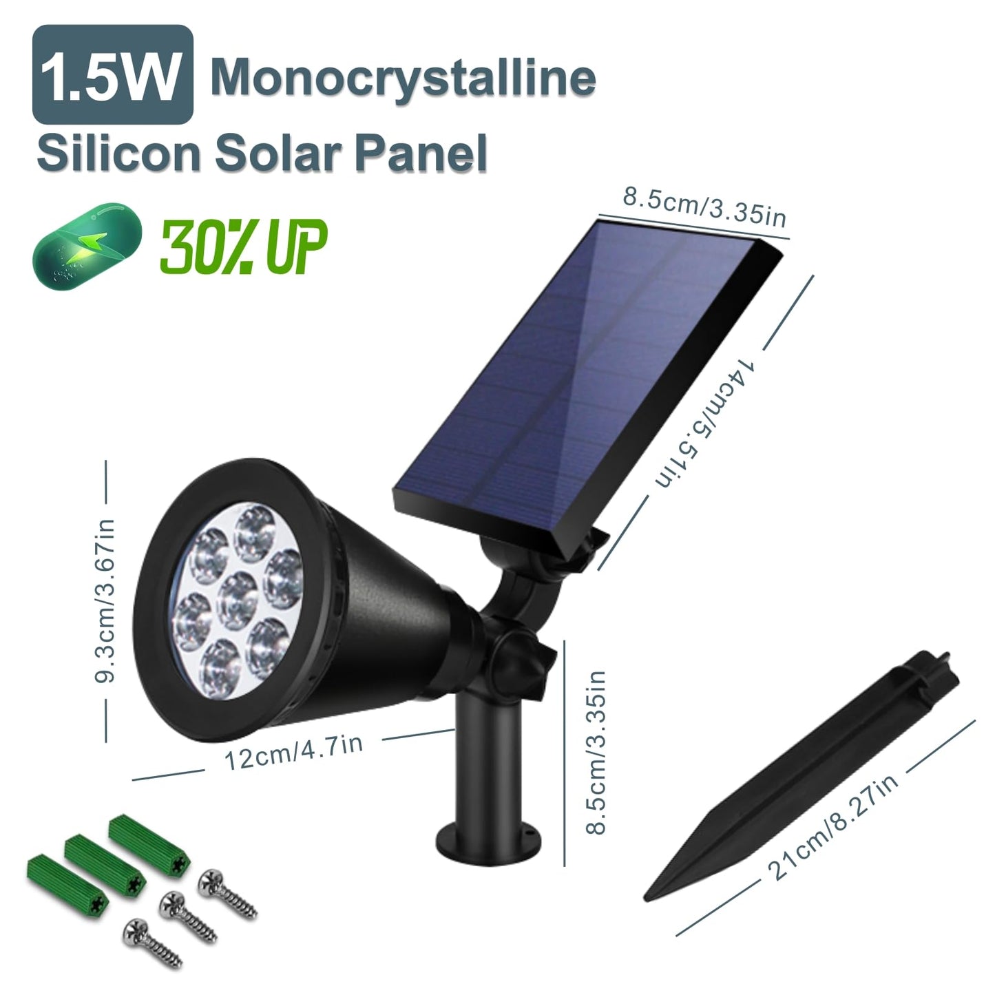 Solar Spotlights Outdoor Christmas, Spot Light Solar Powered, LED RGB Color Changing Landscape Flag Pole Light, Dusk-to-Dawn Waterproof Ground Lumiere Solaire Exterieur Spot for Tree (Multicolor,2pcs)