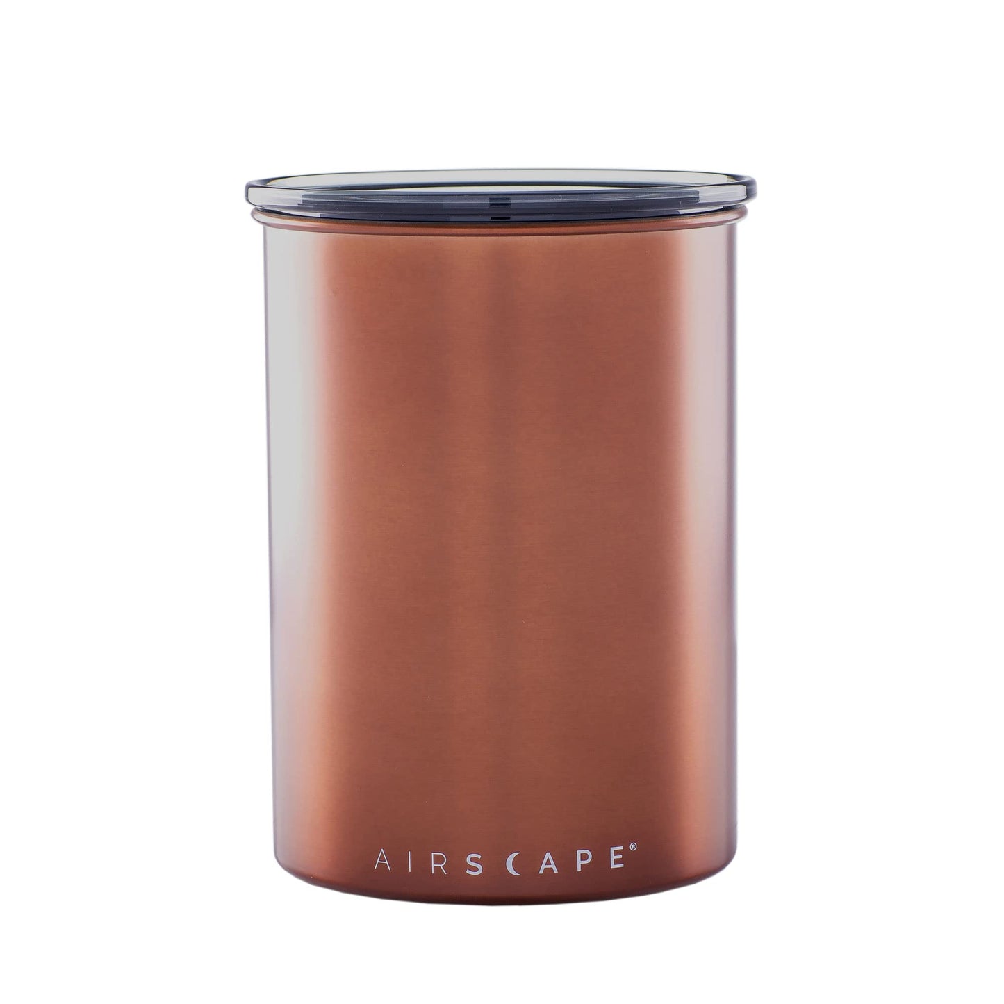 Airscape Stainless Steel Coffee Canister | Food Storage Container | Patented Airtight Lid | Push Out Excess Air Preserve Food Freshness (Brushed Copper, Medium)