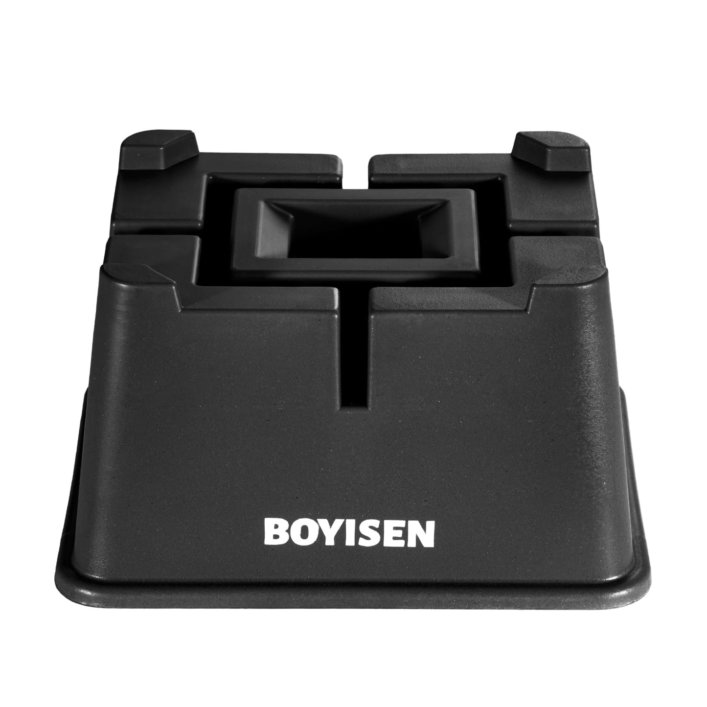 BOYISEN Trailer Jack Block - Universal RV Jack Blocks Trailer Stabilizer Blocks W/ 16,000lbs Capacity Tongue Jack Stand for Travel Trailer RV Camper Easy Carry Handle (Black)