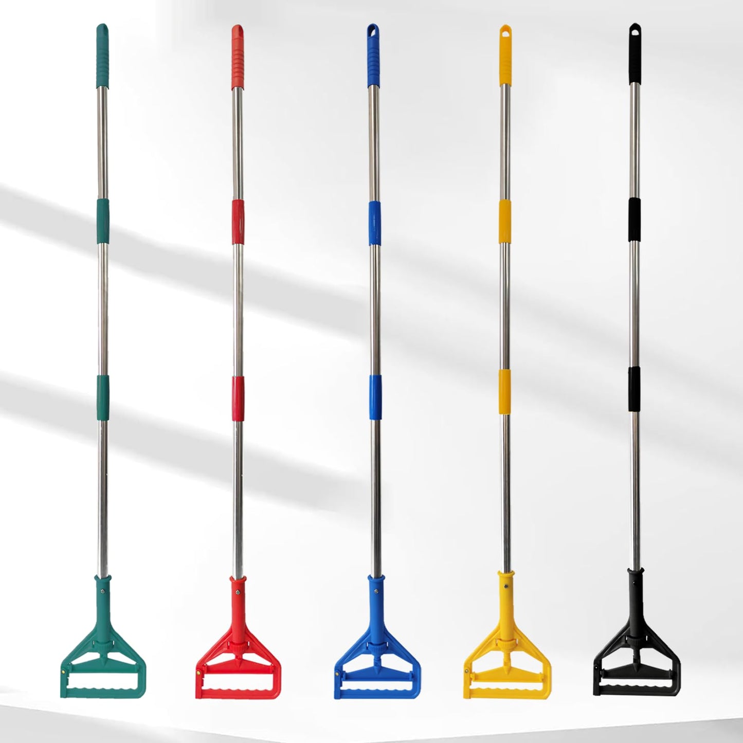 59" Adjustable Heavy Duty Commercial Industrial Mop Handle - 2 Pieces, Universal Replacement Holder