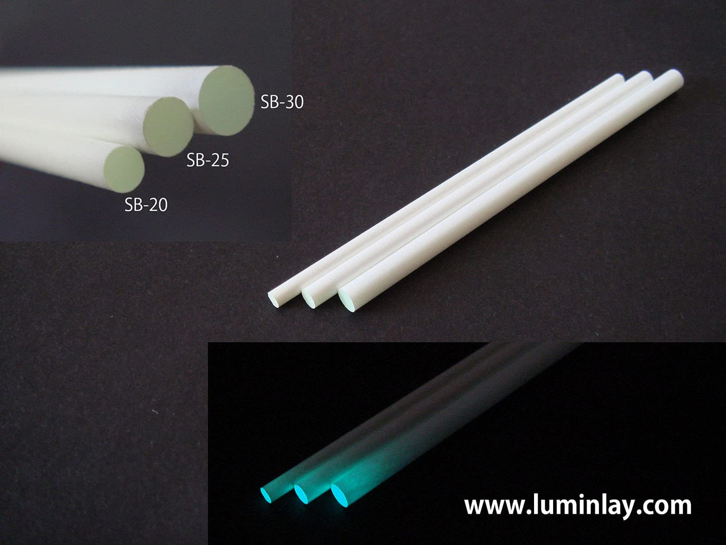 Luminlay SB & SG series / 60mm length (diameter 2mm, glow Blue)