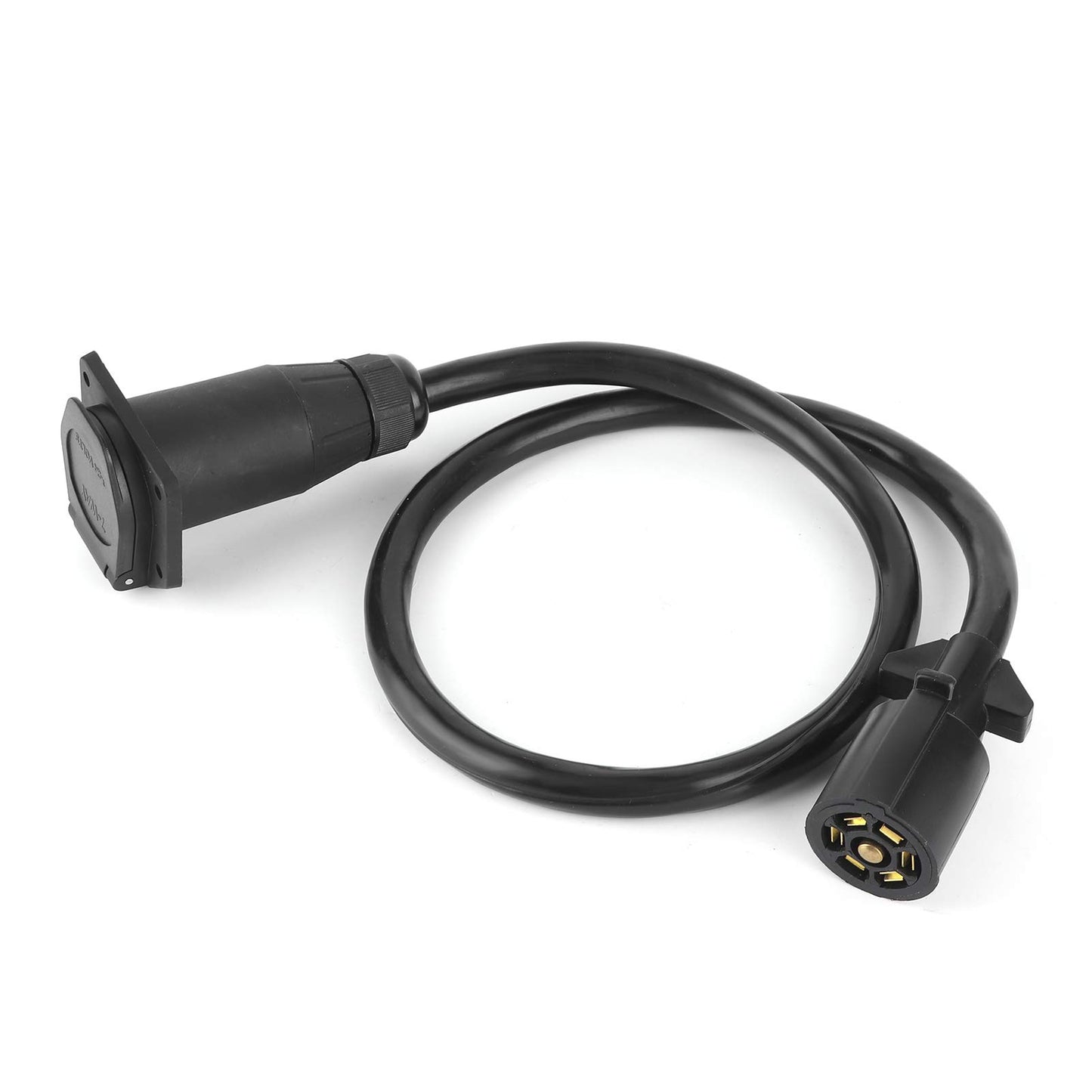 Trailer Extension Cord, 7 Way 3.5ft Double Prong Male Plug Trailer Wiring Connector RV Connecting Line