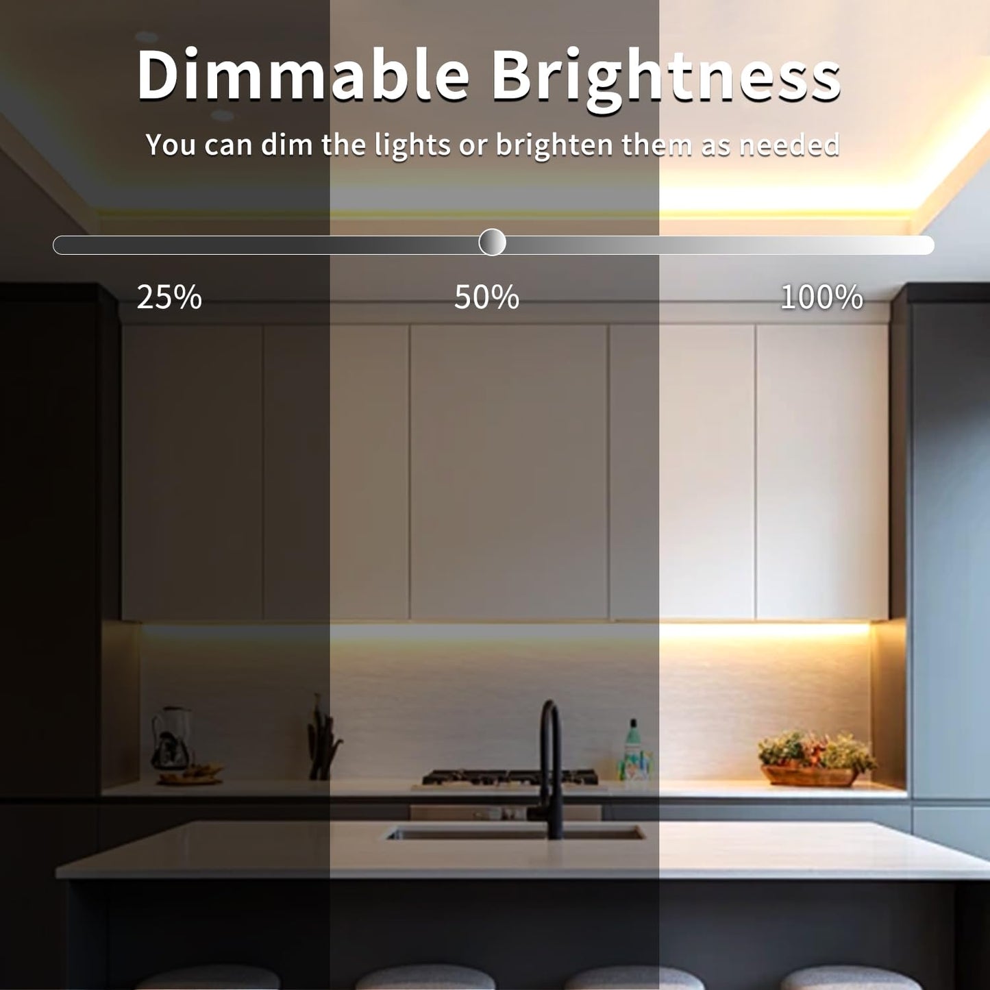 Yeewhale COB LED Strip Lights 32.8FT，3000K Warm White Dimmable DC 24V Flexible LED Tape Lights for Bedroom, with Remote and App Control LED Light Strip,for Cabinets, Shelves，Living Room Decoration
