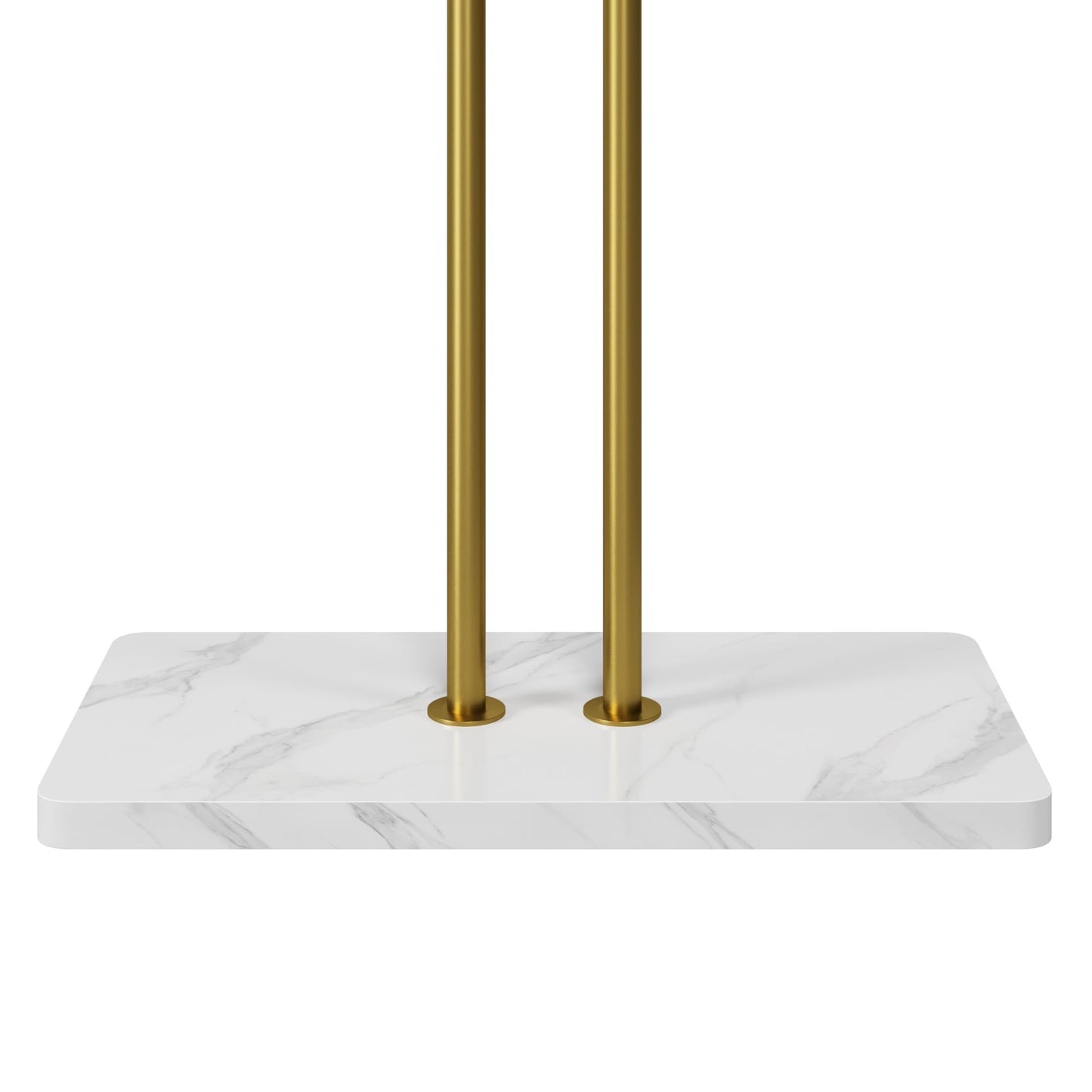HOMEFORT Double-pole Coat Rack, Freestanding Metal Coat Racks, Clothes Hat Stand with 5 Hooks for Closet, Bedroom, Entryway, Living Room, Gold