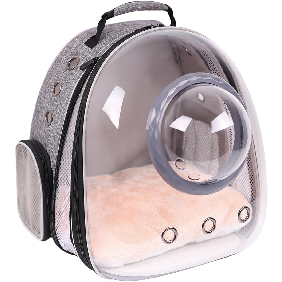 Front Extension Cat Backpack Carrier, Pet Travel Backpack for Kitten and Small Dogs, Clear Bubble Window Space Capsule Astronaut Liked Portable Vet Visit Book Bag Airline Approved