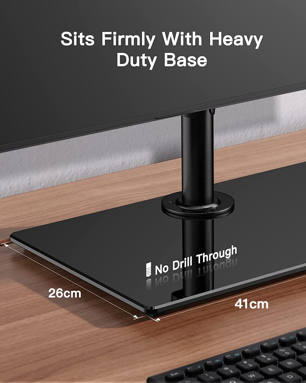 ErGear Dual Monitor Stand for 13”- 32” Screen, Freestanding Dual Arm Desk Mount with Sturdy Base, Gaming Double Monitor Stand Hold17.6lbs/Arm