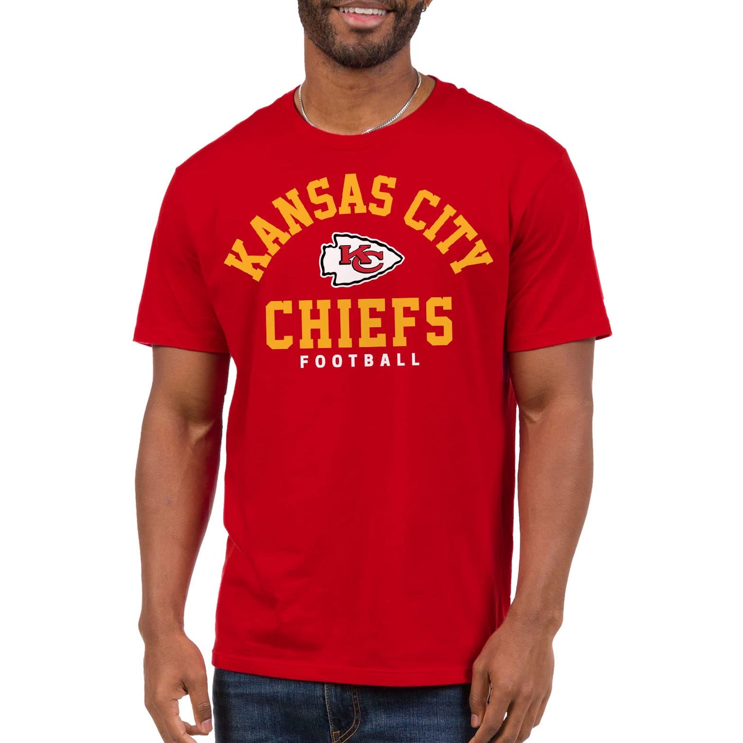 Junk Food Clothing x NFL - Kansas City Chiefs - Classic Team Logo - Unisex Adult Short Sleeve Fan T-Shirt for Men and Women - Size Medium Red