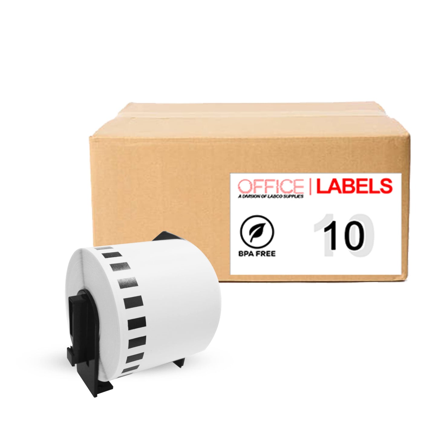 OFFICE LABELS Replacement for Brother DK-2205 2-3/7 x 100 with 1 cartridges 10 Rolls
