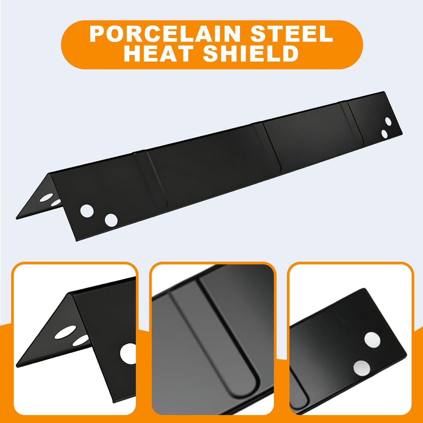 15" Heat Plates Shield for Backyard GBC1646WS GBC1646WRS GBC1646WPF GBC1646WRS GBC1646WPFD, Porcelain Steel Heat Shields Replacement Part for Uniflame GBC1747WBS-U RevoAce GBC1646WRS, 4 Pack