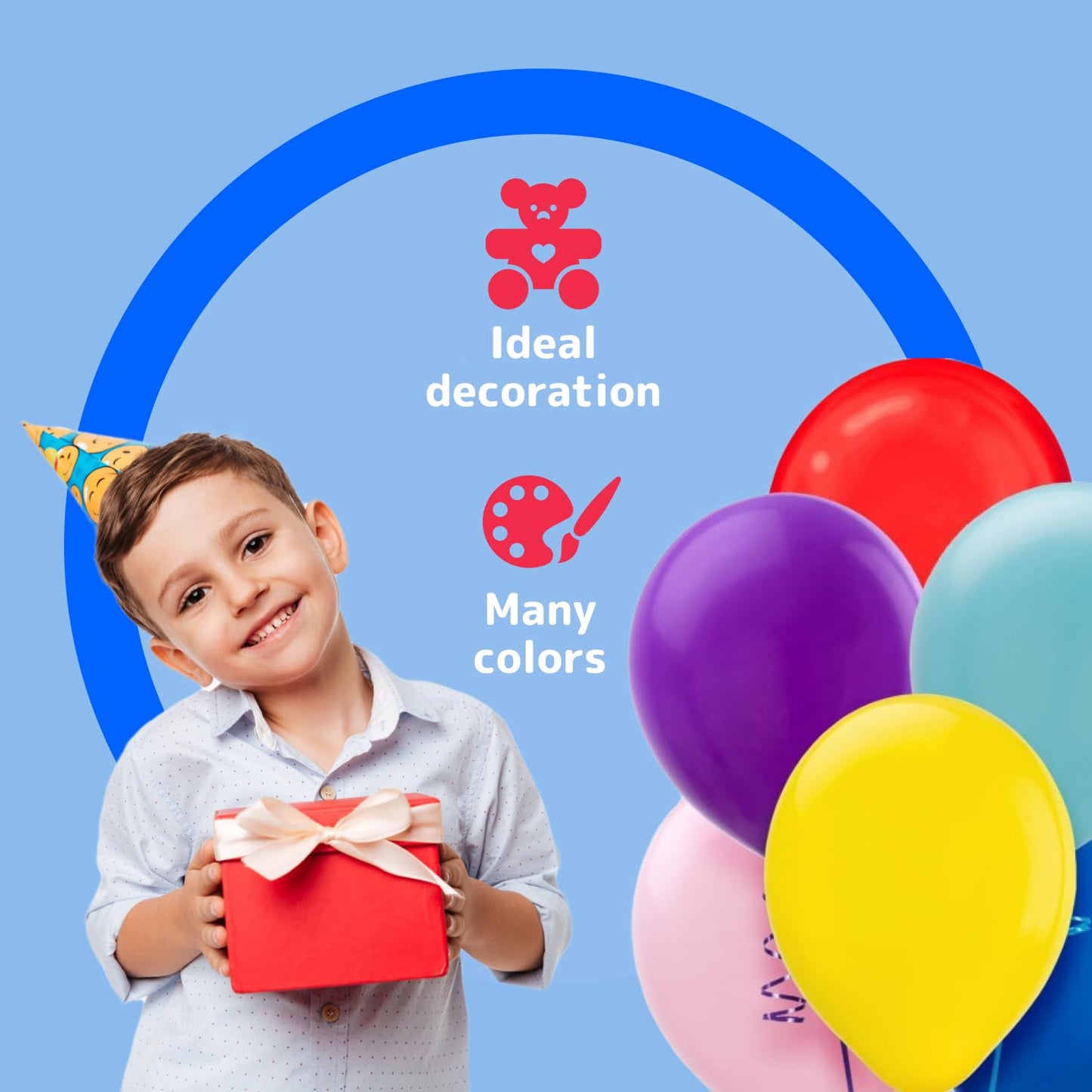 Prextex 900 Party Balloons - 12-Inch, 10 Assorted Rainbow Colours - Thick, Colourful Balloon Arch Kit - Birthday Decoration, Kids Party Favours, Supplies