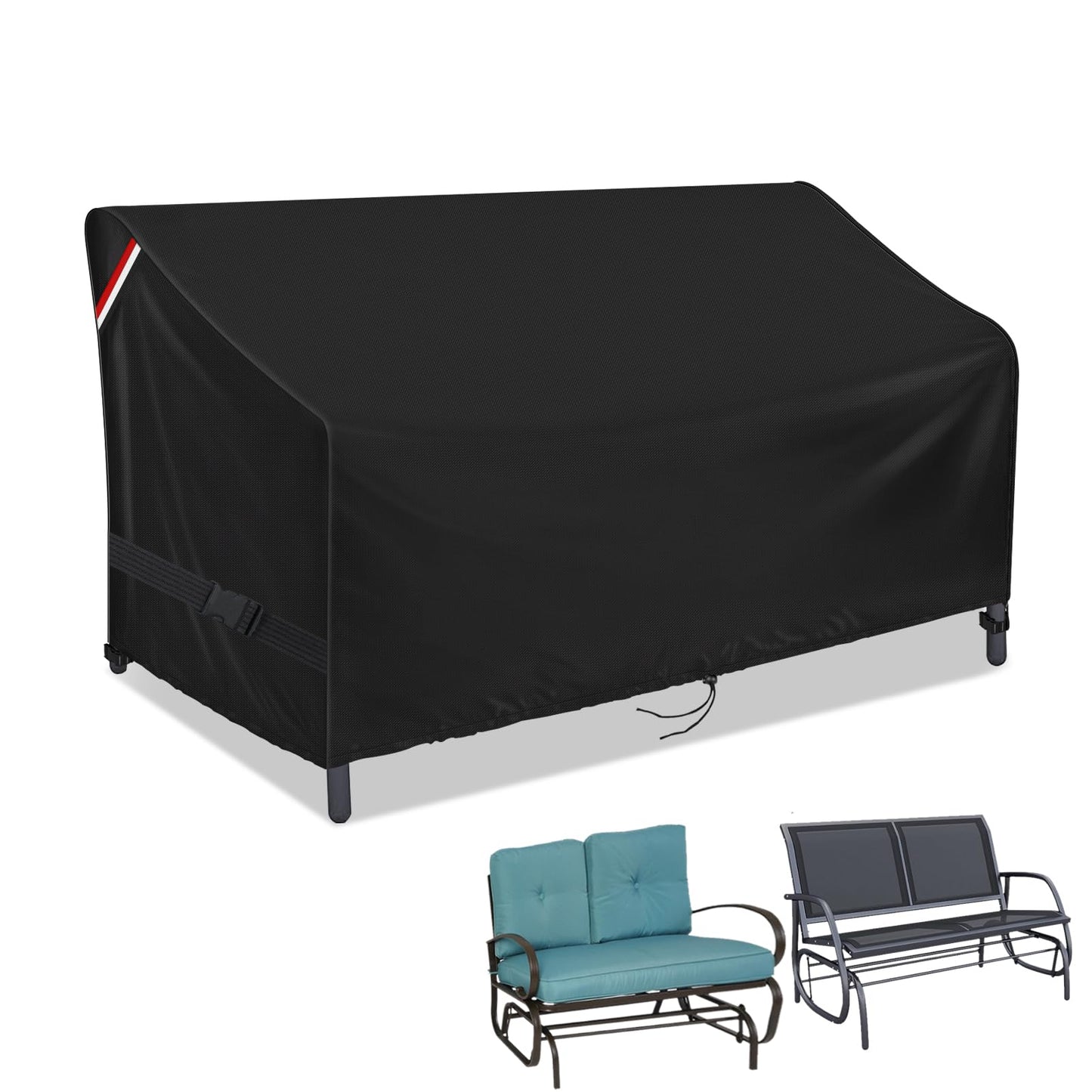 Loenel Outdoor Loveseat Cover, Waterproof 2-Person Outdoor Glider Bench Cover for Patio Double Swing Rocking Chair Loveseat, Patio Couch Covers - 48" L x 28" W x 35" H