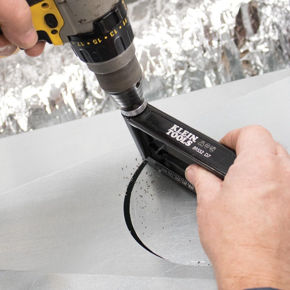 Klein Tools 89552 Hole Cutter, Adjustable Cutter from 2 to 12 Inch, Cuts 24 Gauge Steel and 26 Gauge Stainless