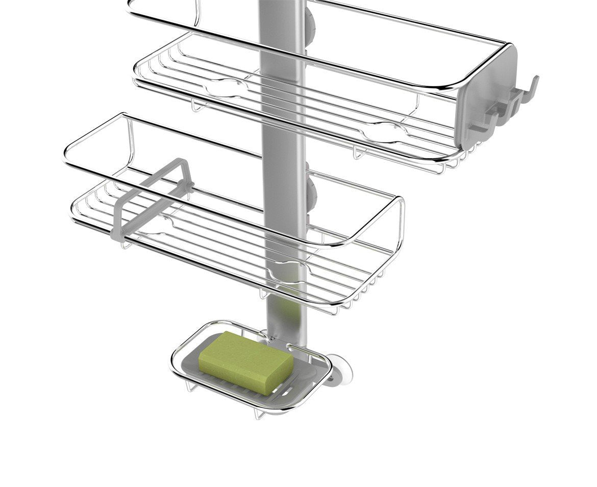 simplehuman Medium Adjustable Shower Caddy, Stainless Steel and Anodized Aluminum