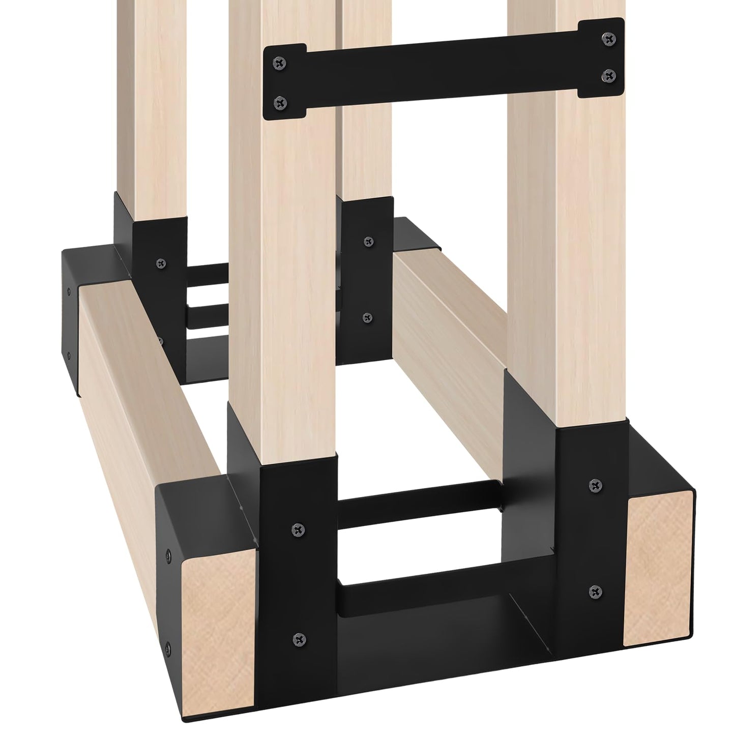 Onlyflame Firewood Rack Brackets Kit - Heavy Duty Steel Log Rack Bracket for Log Holder - Adjustable to Any Length Station Firewood Bracket for Outdoor Indoor Patio Deck Metal Wood Storage with Screws