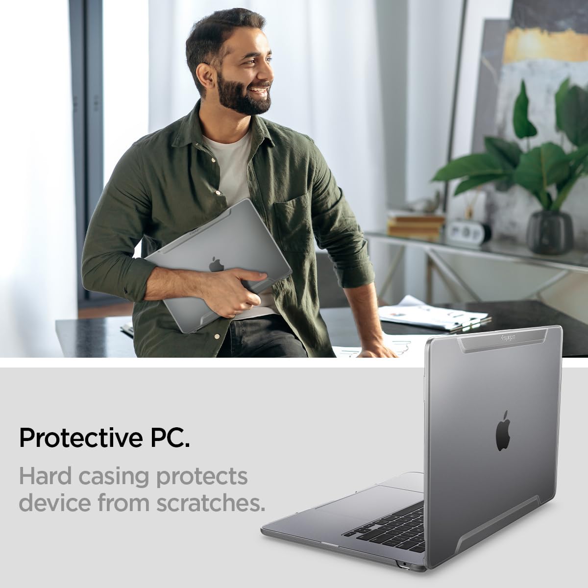 Spigen for MacBook Air 15 inch Case M5 (2026), MacBook Air 15 inch M4/M3/M2 (2025-2022), Thin Fit Transparent Protective Hard Shell Case Cover, A3241 A3114 A2941, Crystal Clear