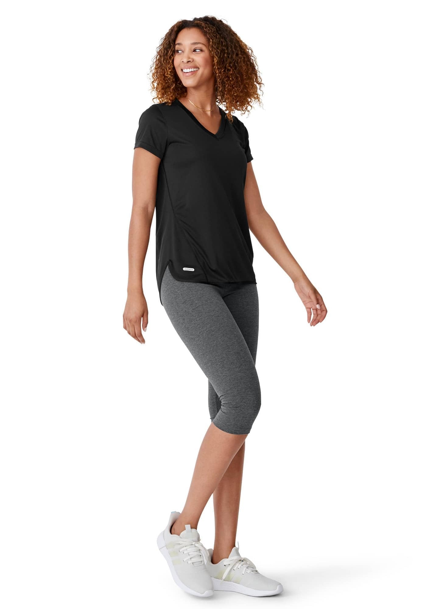 Jockey Women's Activewear Cotton Stretch Judo Legging, Charcoal Grey Heather, L