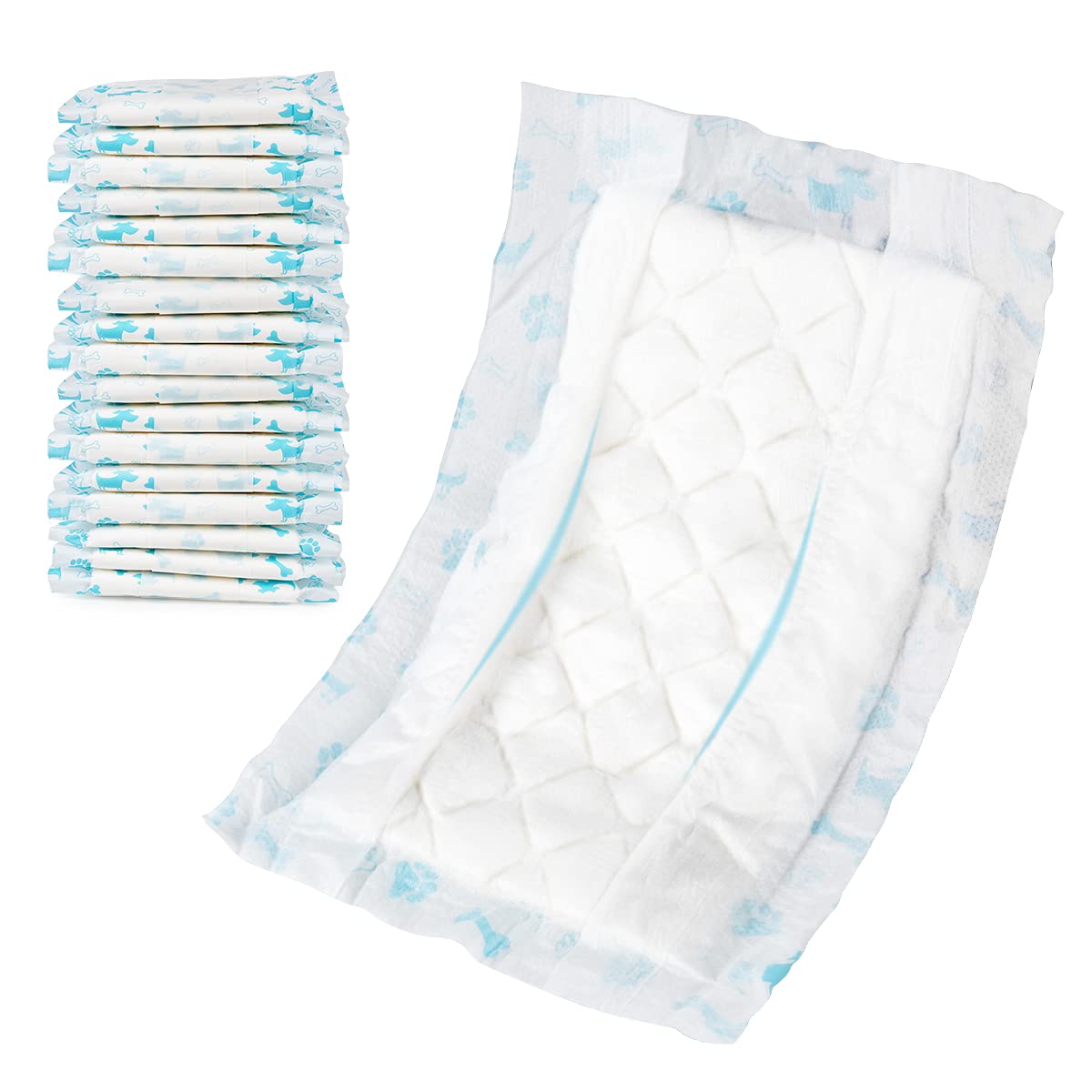 Leopinky Disposable Dog Diaper Booster Pads M - 100 Count, Dog Diaper Liners for Male & Female Dogs, Inserts fit Most Puppy Diapers - Pet Belly Bands and Male Dog Wraps