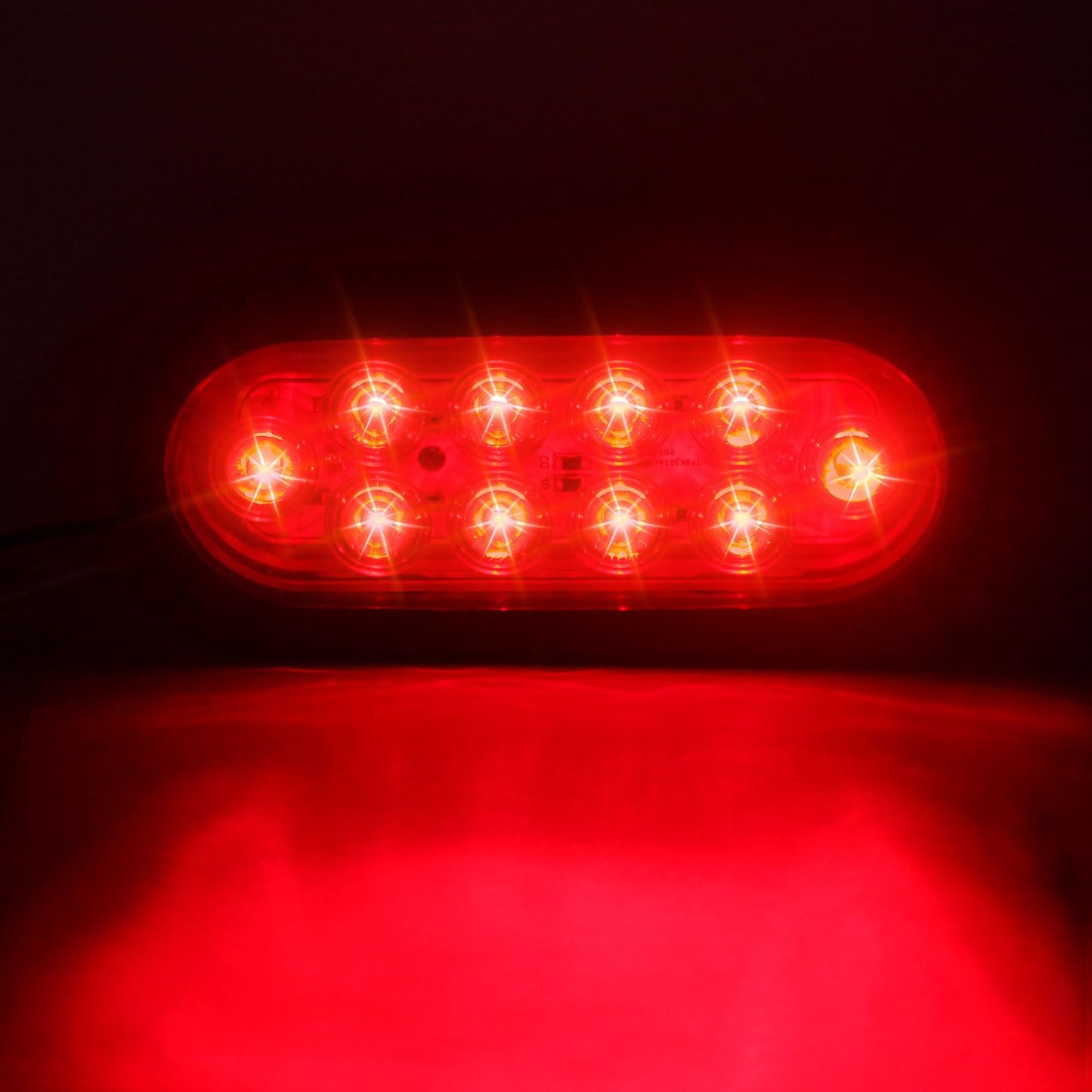 Konrali 4Pcs 6" Inch Oval Led Trailer Tail Lights w/Mounting Brackets, 6" Inch Oval Red Led Waterproof Stop Turn Tail Lights Brake Sealed Flush Grommet Mount w/3 Prong Wire Pigtails for RV Truck Boat
