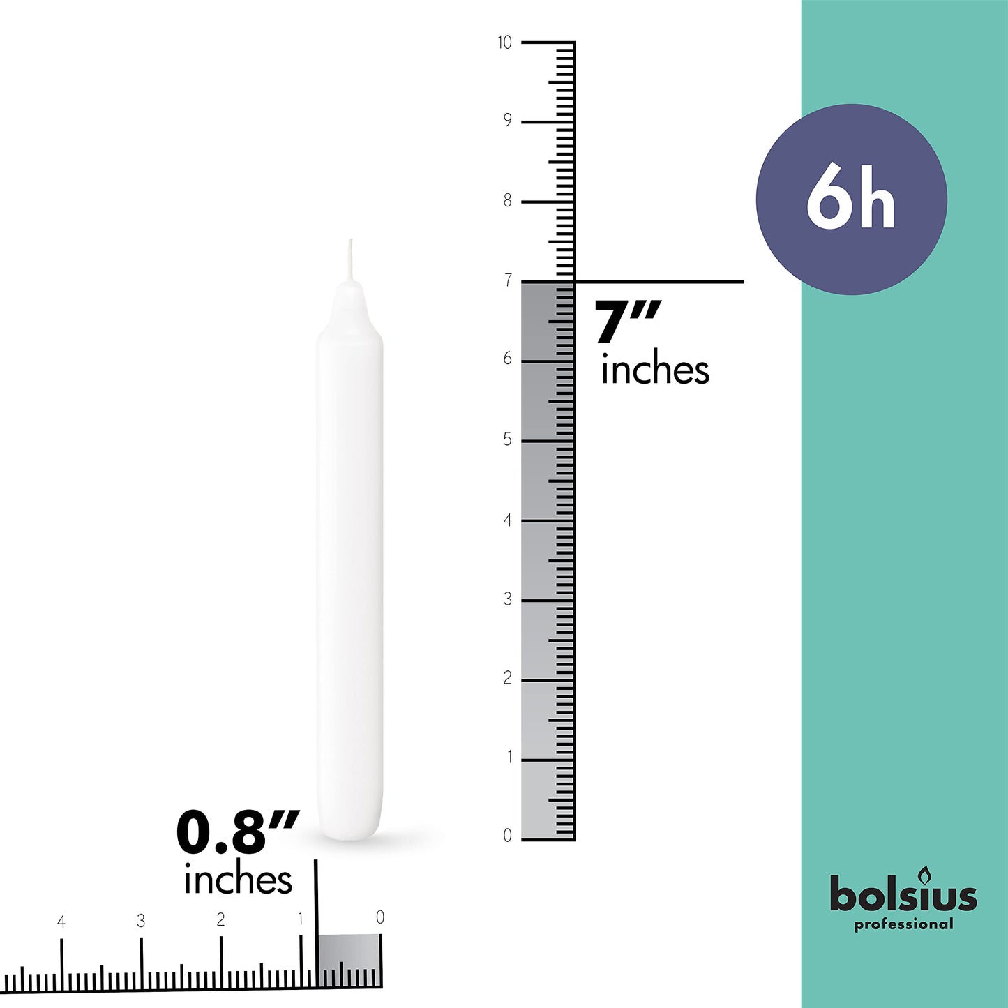 BOLSIUS White Household Candles 7 Inch Dinner Candlesticks - 45 Count Bulk Pack - 6+ Hours Clean Burning - Premium European Quality - Shabbat Candles - No Palm Oil - 0% Animal Fat - Emergency Candles