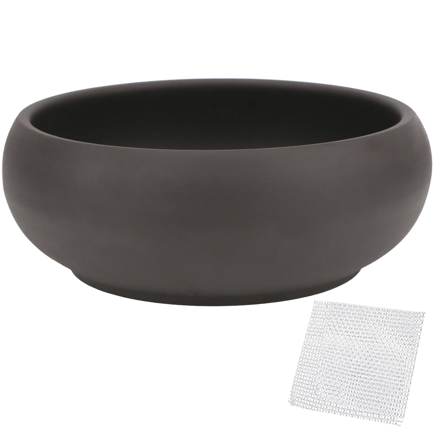 Happy Bonsai Pot 8" (20.5cm) Unglazed Round Ceramic Succulent Planter + Drainage Screen