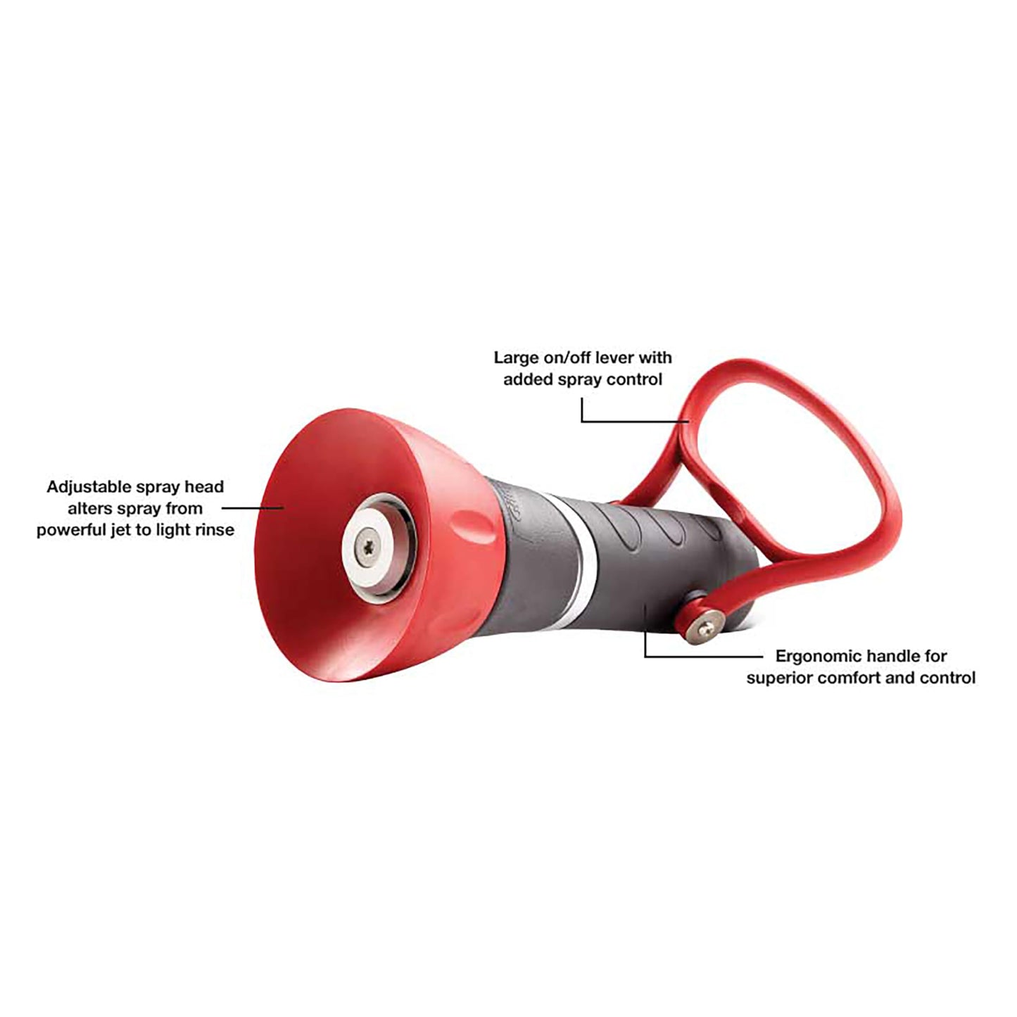 Robert Bosch Tool Corp Nelson 2520 High-Pressure Rated Fireman's Style Industrial Spray Nozzle with Large on/Off Lever