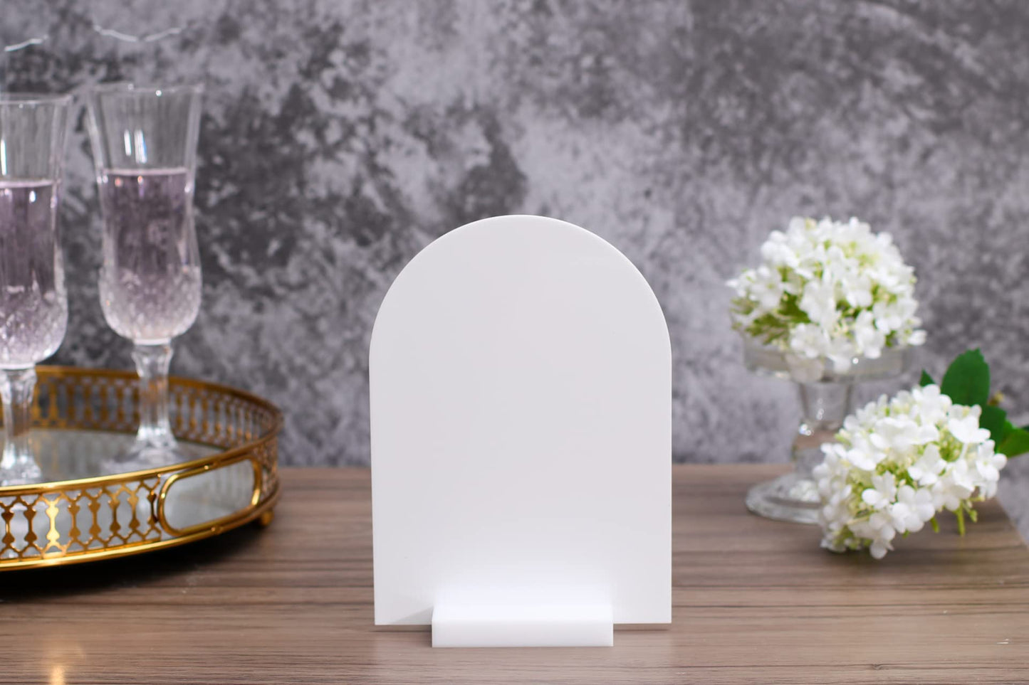 UNIQOOO 3" White Acrylic Stand | Wedding Sign Holders, 20 Count