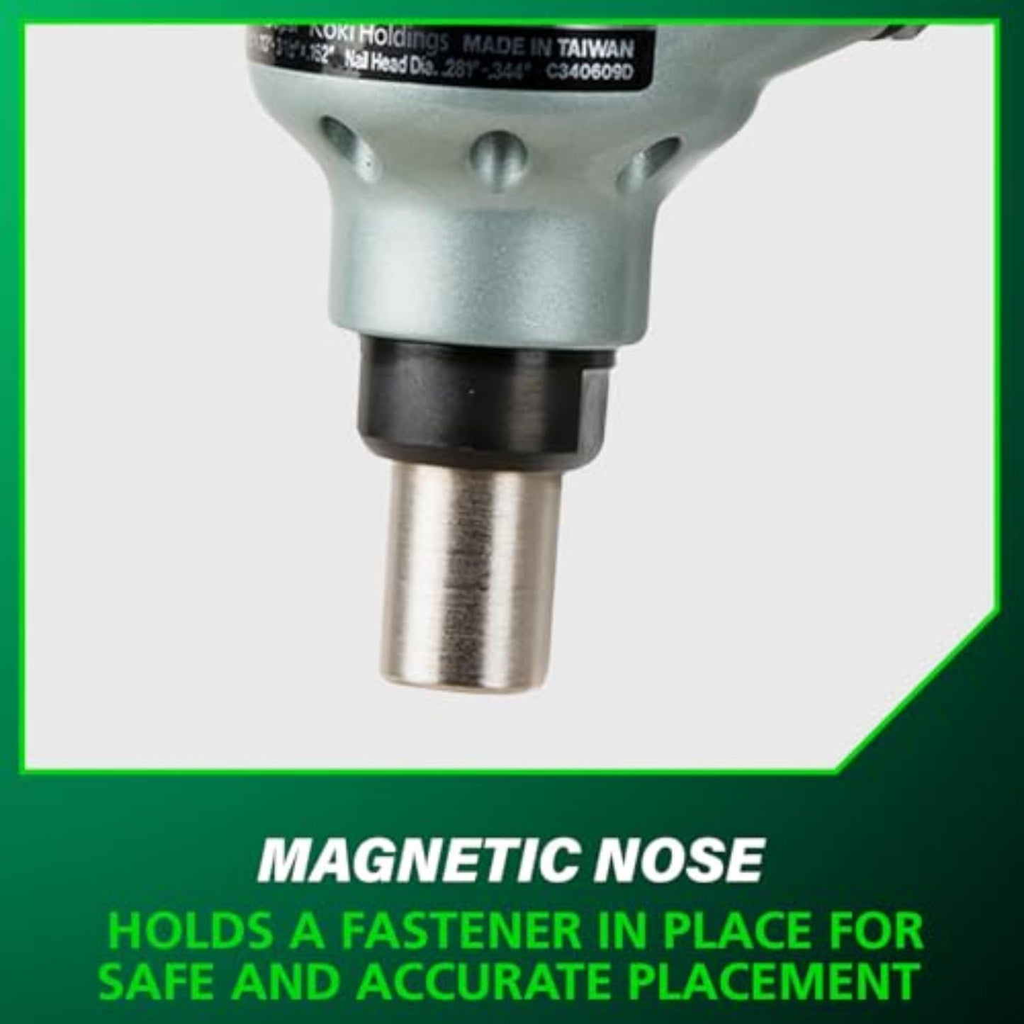 Metabo HPT Palm Nailer | Pro Preferred Brand of Pneumatic Nailers | Over-Molded Rubber Grip | 360 Degree Swivel Fitting | Magnetic Nose | Ideal for Tight Spaces | 5-Year Warranty | NH90AB