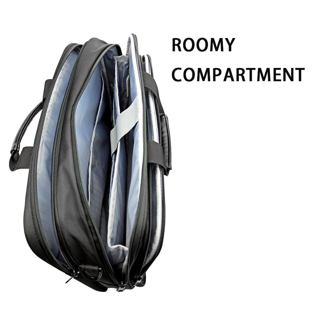 KROSER Laptop Bag XXL Laptop Briefcase Fits Up to 18 Inch Laptop Water-Repellent Gaming Computer Bag Shoulder Bag Expandable Capacity for Travel/Business/School/Men-Black