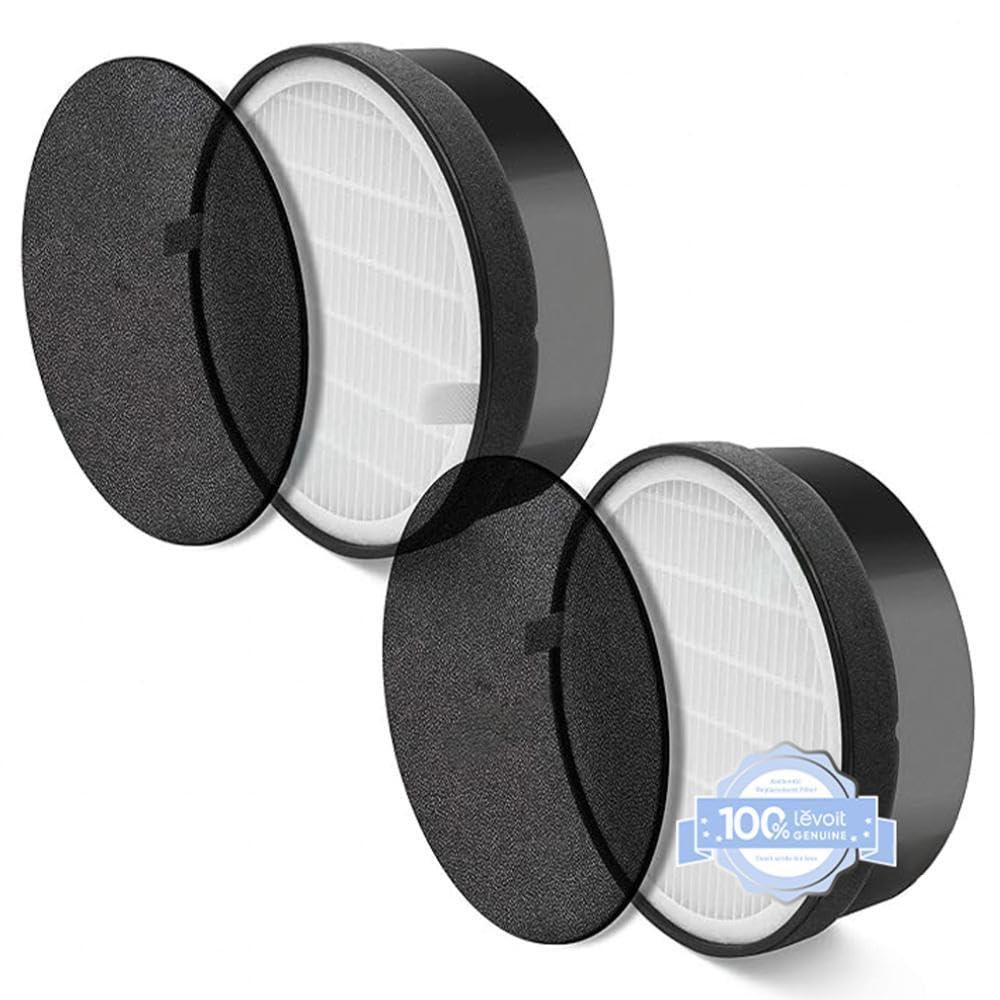Levoit LV-H132 Air Purifier Replacement Filter, Genuine 3-in-1 Air Filter with High-Efficiency Activated Carbon, Removes Smoke, Odors, Allergens, Pollen, LV-H132-RF, 2 Pack