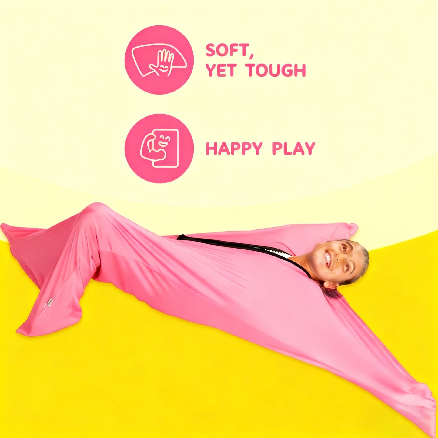 Sensory Body Sock for Kids Adult, Full-Body Wrap Stretchy Body Sox to Relieve Stress for Children with Autism, Anxiety (pink, L/Height:140-160CM)