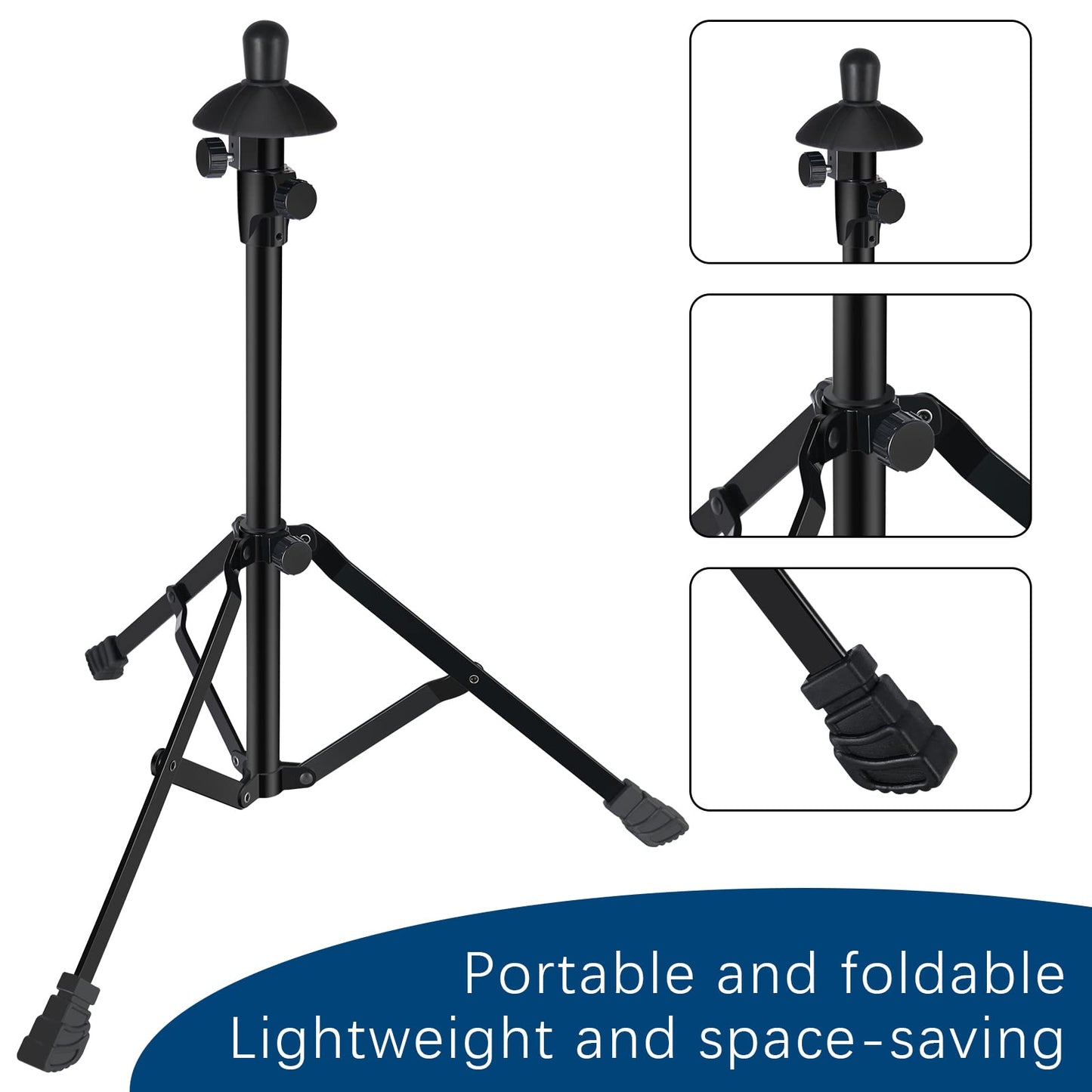 EASTROCK Trombone Stand, Retractable Height Adjustment, Triangular Stable Construction for Standard-sized Trombone
